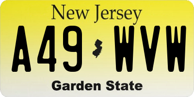 NJ license plate A49WVW
