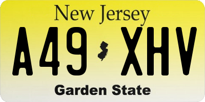 NJ license plate A49XHV