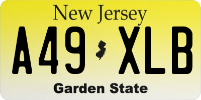 NJ license plate A49XLB