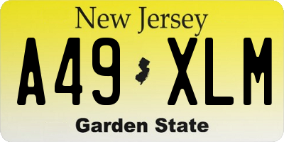 NJ license plate A49XLM