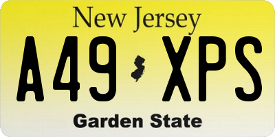 NJ license plate A49XPS
