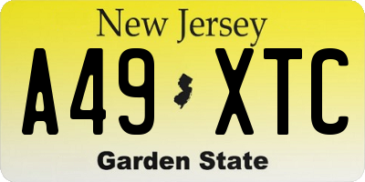 NJ license plate A49XTC