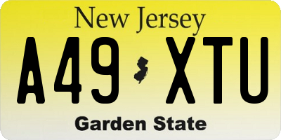 NJ license plate A49XTU