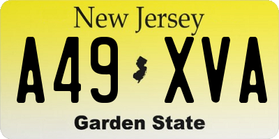 NJ license plate A49XVA