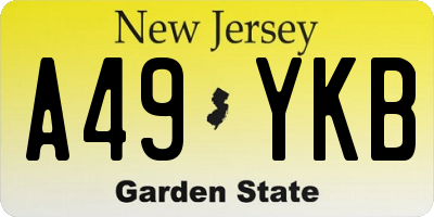 NJ license plate A49YKB