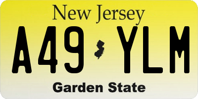 NJ license plate A49YLM