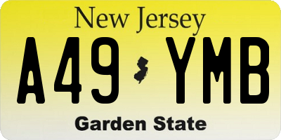 NJ license plate A49YMB