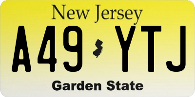 NJ license plate A49YTJ