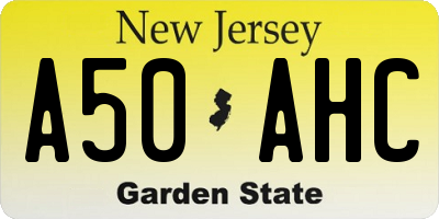 NJ license plate A50AHC