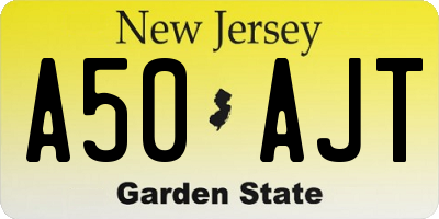 NJ license plate A50AJT