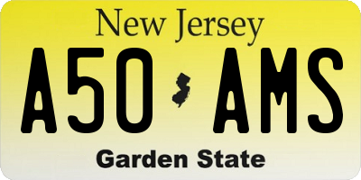NJ license plate A50AMS