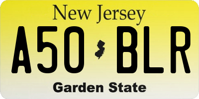 NJ license plate A50BLR