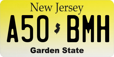 NJ license plate A50BMH