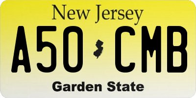 NJ license plate A50CMB