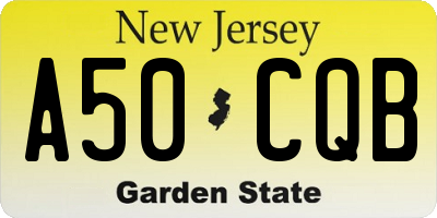 NJ license plate A50CQB