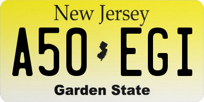 NJ license plate A50EGI