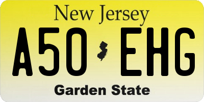 NJ license plate A50EHG