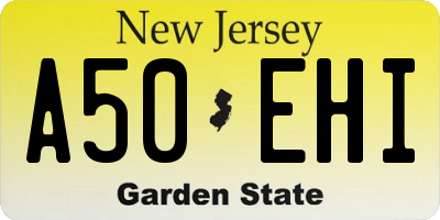 NJ license plate A50EHI