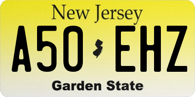 NJ license plate A50EHZ