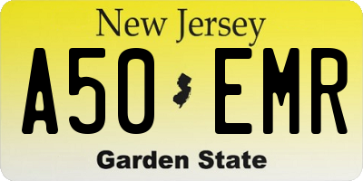 NJ license plate A50EMR