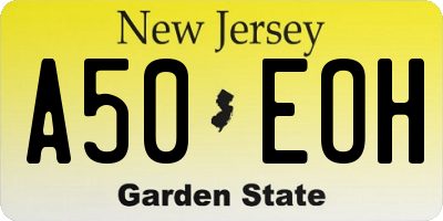 NJ license plate A50EOH