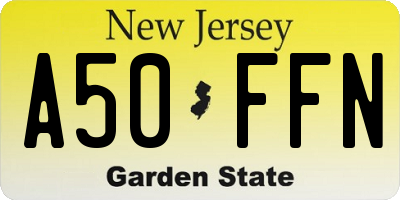 NJ license plate A50FFN