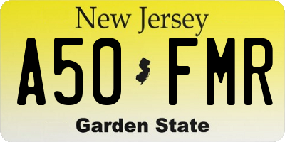 NJ license plate A50FMR