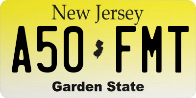 NJ license plate A50FMT