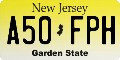 NJ license plate A50FPH