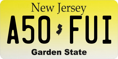 NJ license plate A50FUI