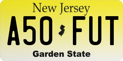 NJ license plate A50FUT