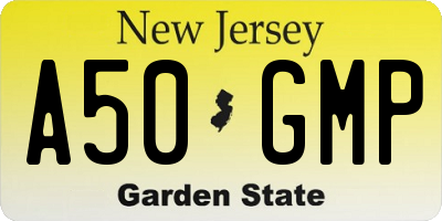 NJ license plate A50GMP