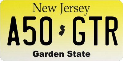NJ license plate A50GTR