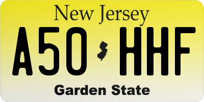 NJ license plate A50HHF