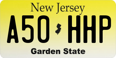 NJ license plate A50HHP
