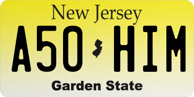 NJ license plate A50HIM