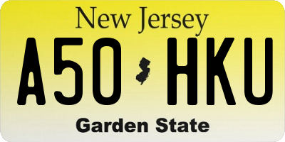 NJ license plate A50HKU