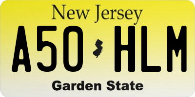 NJ license plate A50HLM