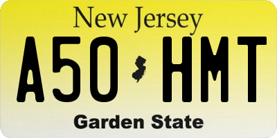 NJ license plate A50HMT