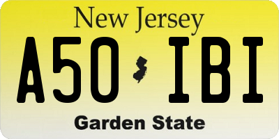 NJ license plate A50IBI