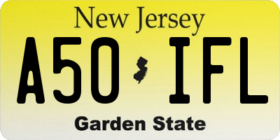 NJ license plate A50IFL