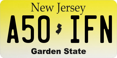 NJ license plate A50IFN