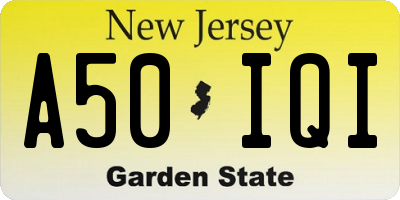 NJ license plate A50IQI