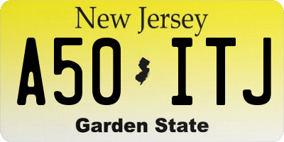 NJ license plate A50ITJ