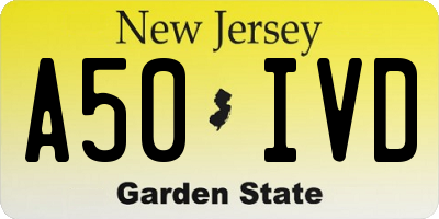 NJ license plate A50IVD