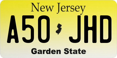 NJ license plate A50JHD