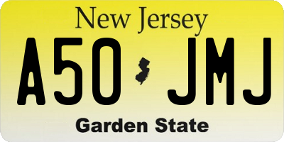 NJ license plate A50JMJ