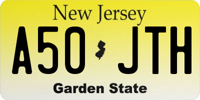 NJ license plate A50JTH