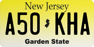NJ license plate A50KHA
