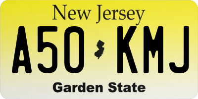 NJ license plate A50KMJ